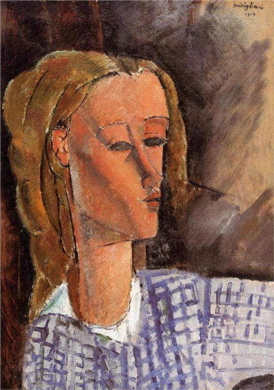 Portrait of Beatrice Hastings - Amedeo Modigliani Paintings